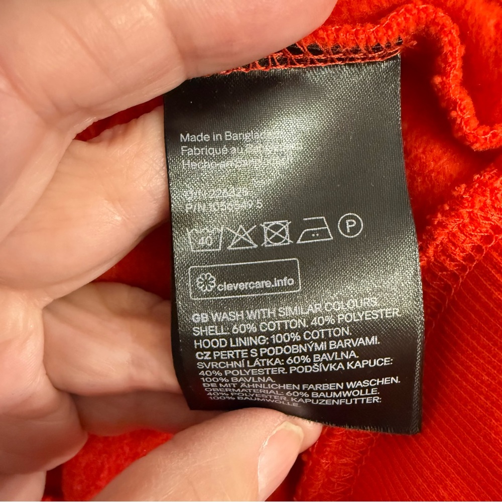 Divided H & M Cropped zip up orange sweatshirt hoodie jacket size M - Picture 7 of 7